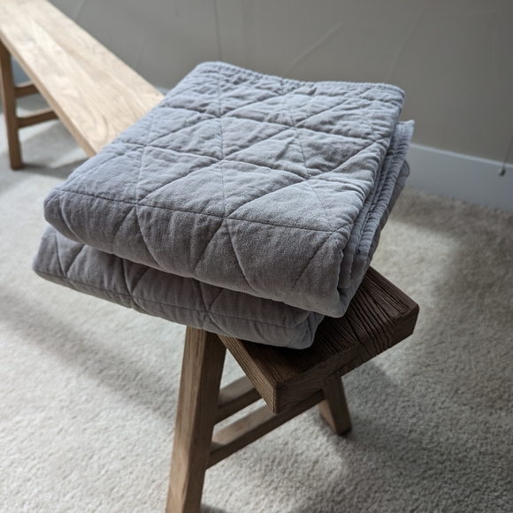 Threshold Bedding King Size Threshold Velvet Quilt In Gray With Two